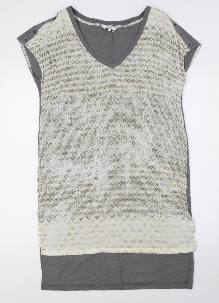 Sandwich Geometric Multicoloured V-Neck Tunic Blouse