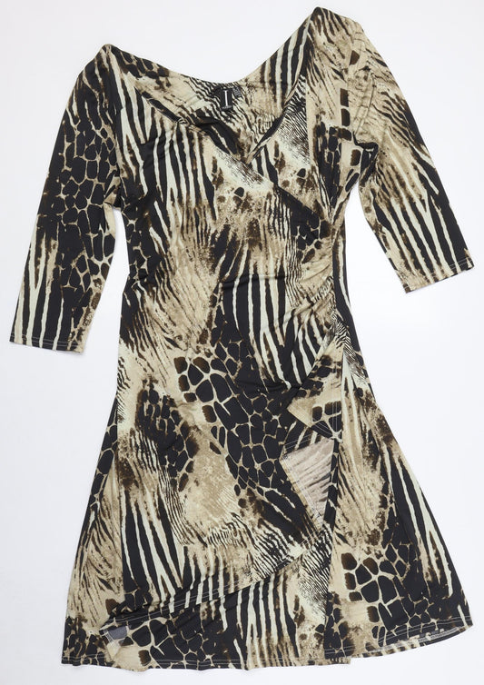 Izabel London Women's Beige Animal Print Dress