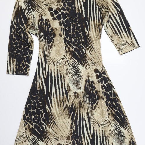 Izabel London Women's Beige Animal Print Dress