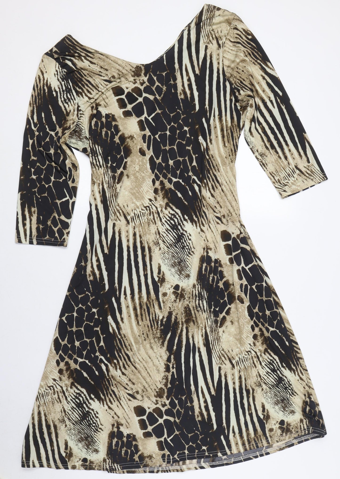 Izabel London Women's Beige Animal Print Dress