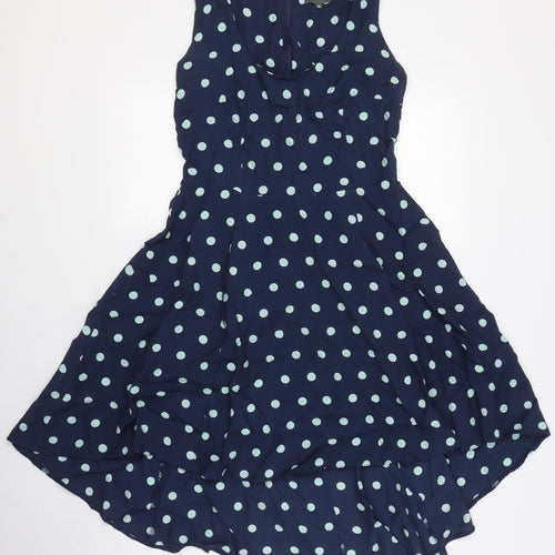 Apricot Women's Blue Polka Dot Fit & Flare Dress M