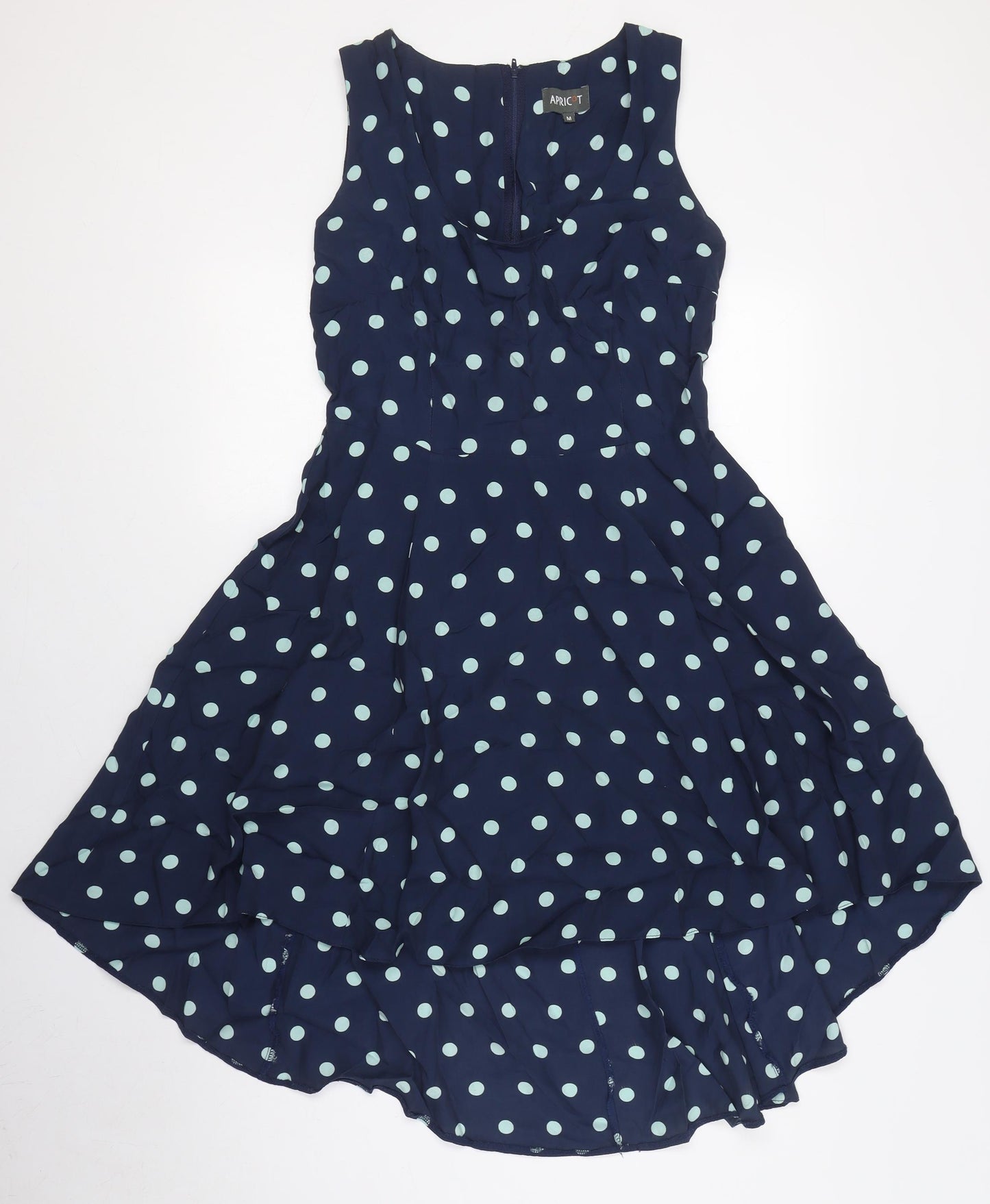 Apricot Women's Blue Polka Dot Fit & Flare Dress M