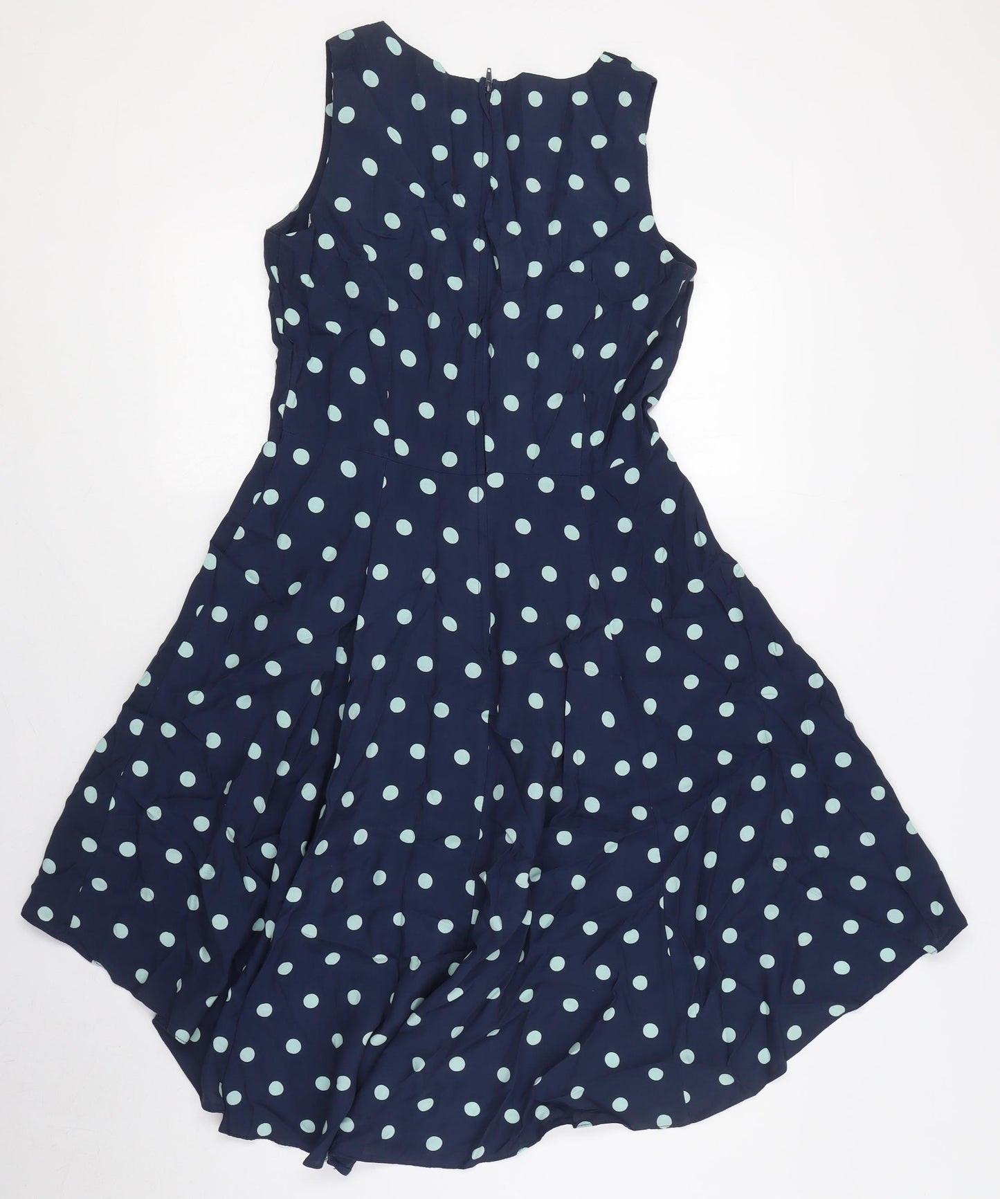 Apricot Women's Blue Polka Dot Fit & Flare Dress M