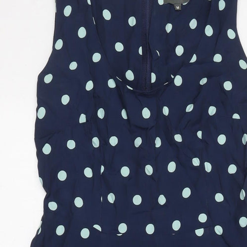 Apricot Women's Blue Polka Dot Fit & Flare Dress M