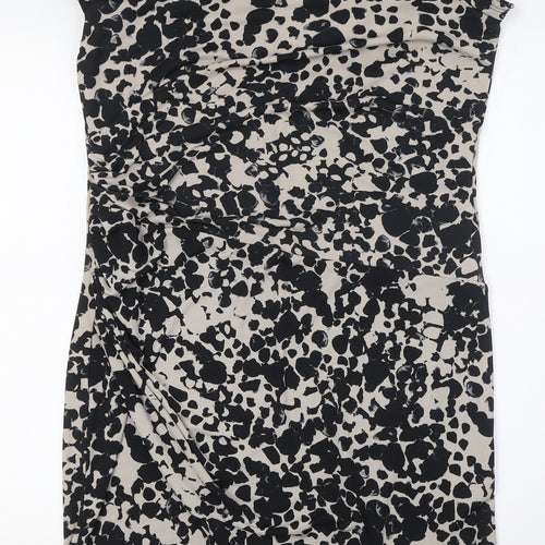 Next Women's Beige Animal Print Knee Length Sheath Dress