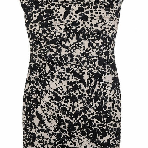 Next Women's Beige Animal Print Knee Length Sheath Dress