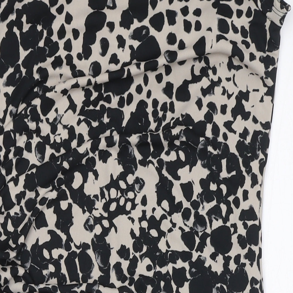 Next Women's Beige Animal Print Knee Length Sheath Dress