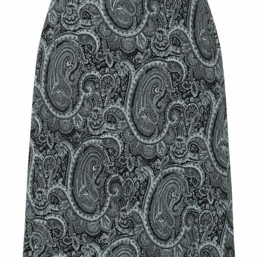 Venezia Jeans Womens Black Paisley Polyester A-Line Skirt Size 22