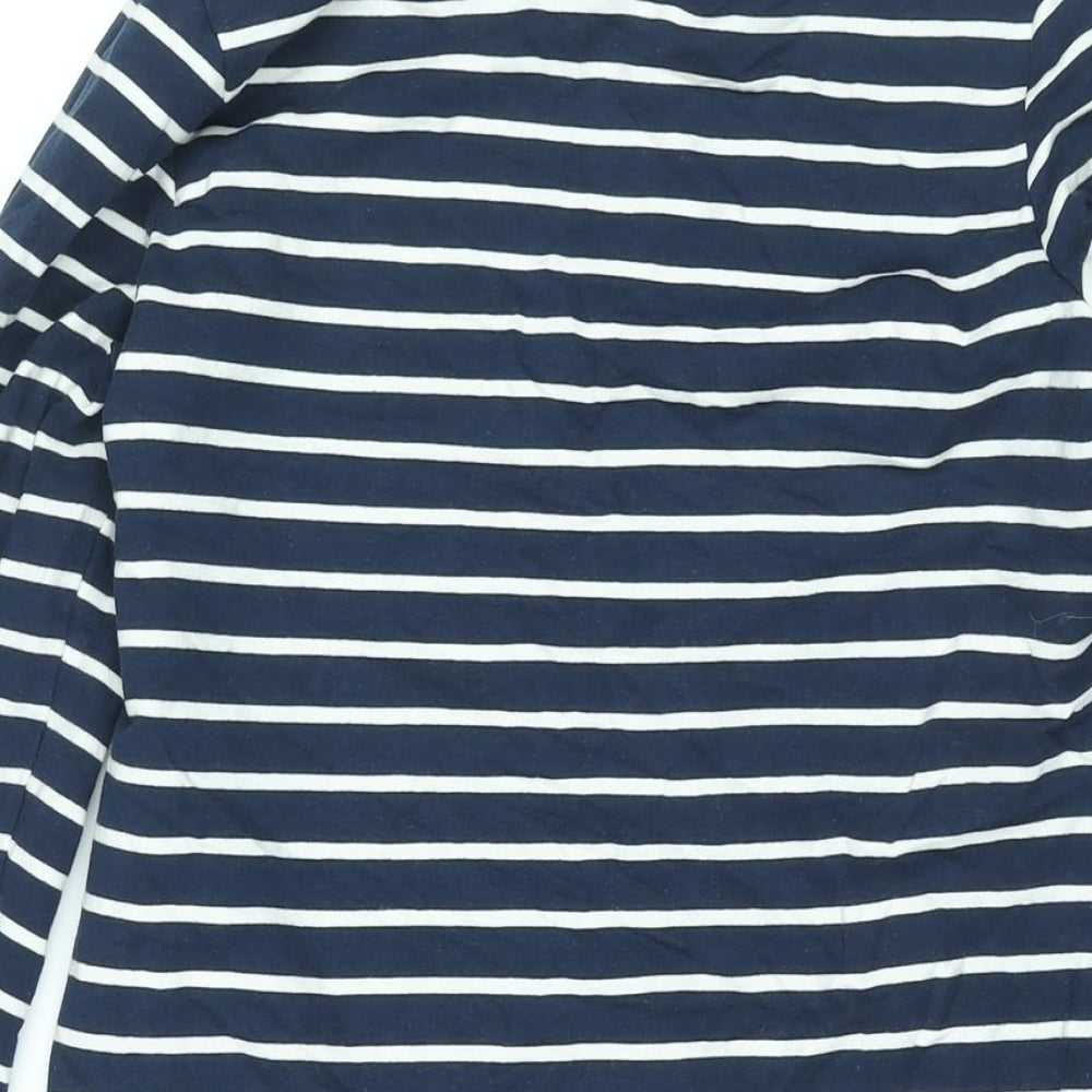Mama-licious Womens Blue Striped Polyester Shift Size L Round Neck Pullover