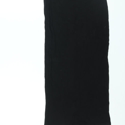 ASOS Womens Black Viscose Bandage Skirt Size 12 - Button Detail