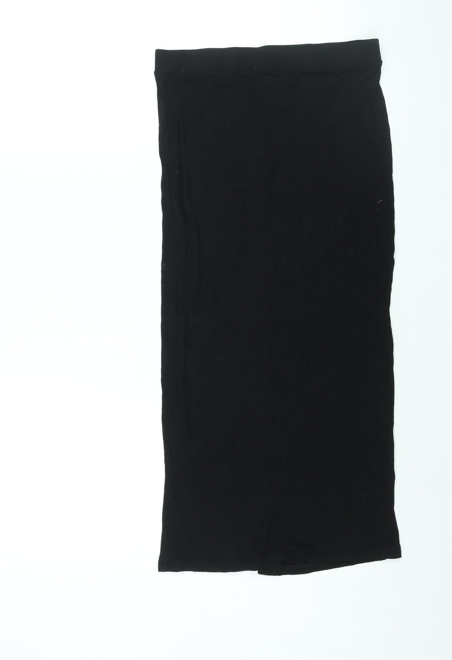 ASOS Womens Black Viscose Bandage Skirt Size 12 - Button Detail