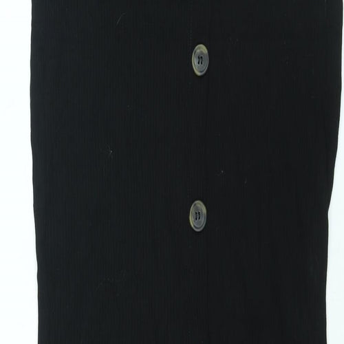 ASOS Womens Black Viscose Bandage Skirt Size 12 - Button Detail