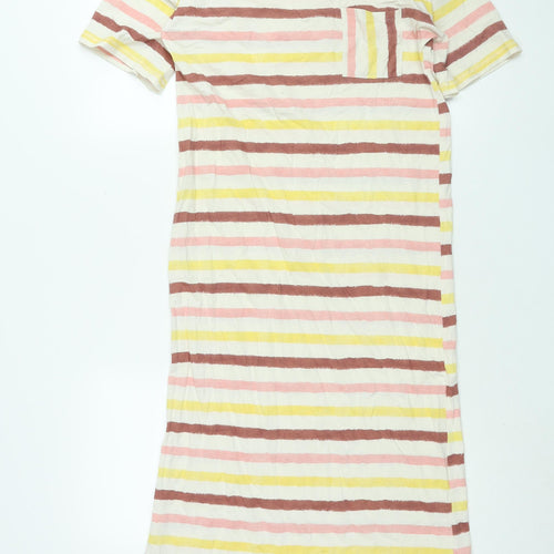 Marks and Spencer Womens Multicoloured Striped Cotton Top Dress Size S