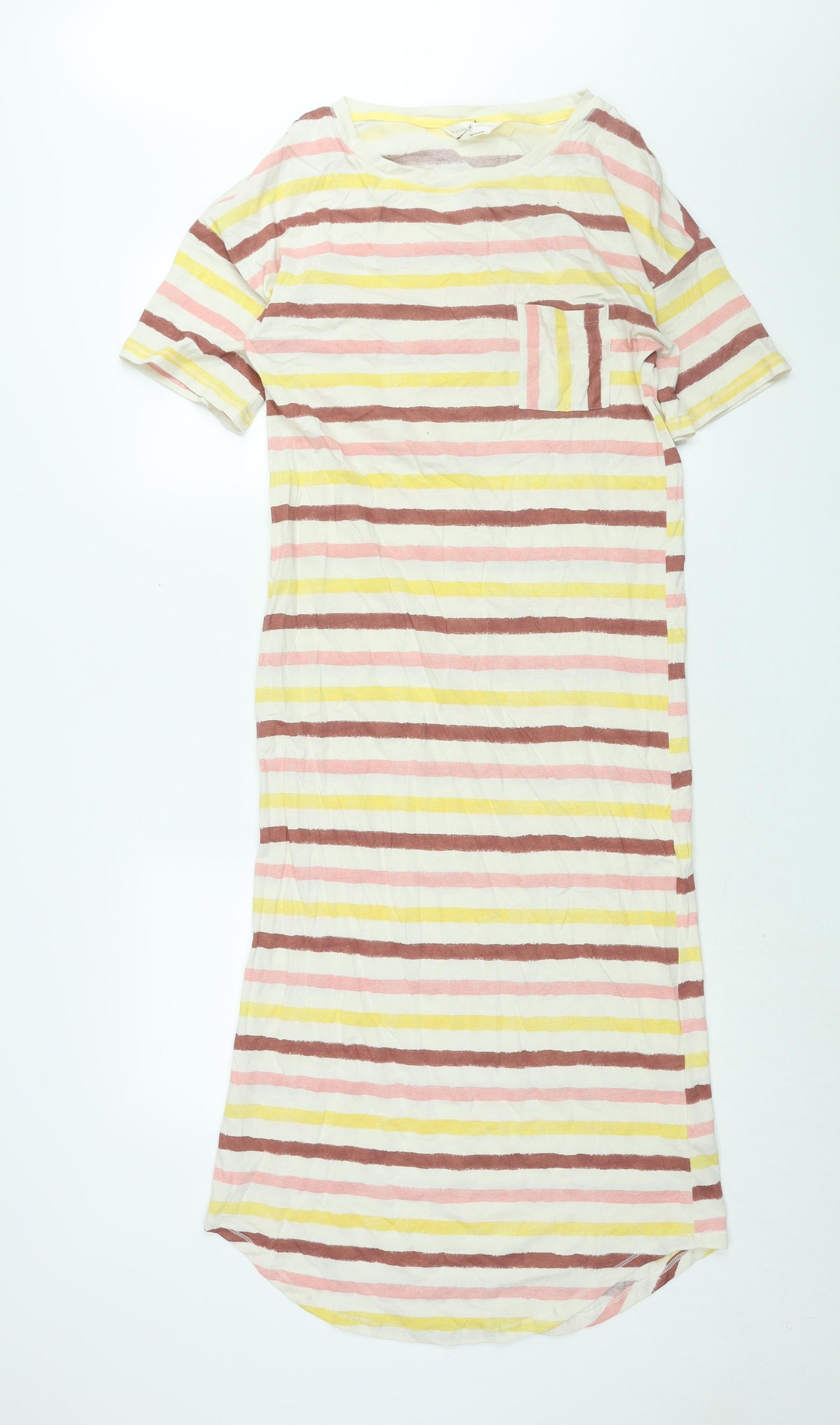 Marks and Spencer Womens Multicoloured Striped Cotton Top Dress Size S