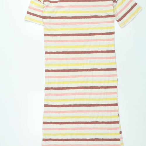 Marks and Spencer Womens Multicoloured Striped Cotton Top Dress Size S