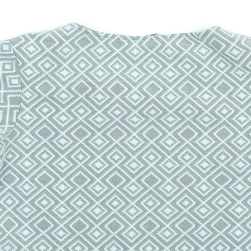 New Look Girls Blue Geometric Polyester Basic Blouse Size 12-13 Years Round Neck Pullover