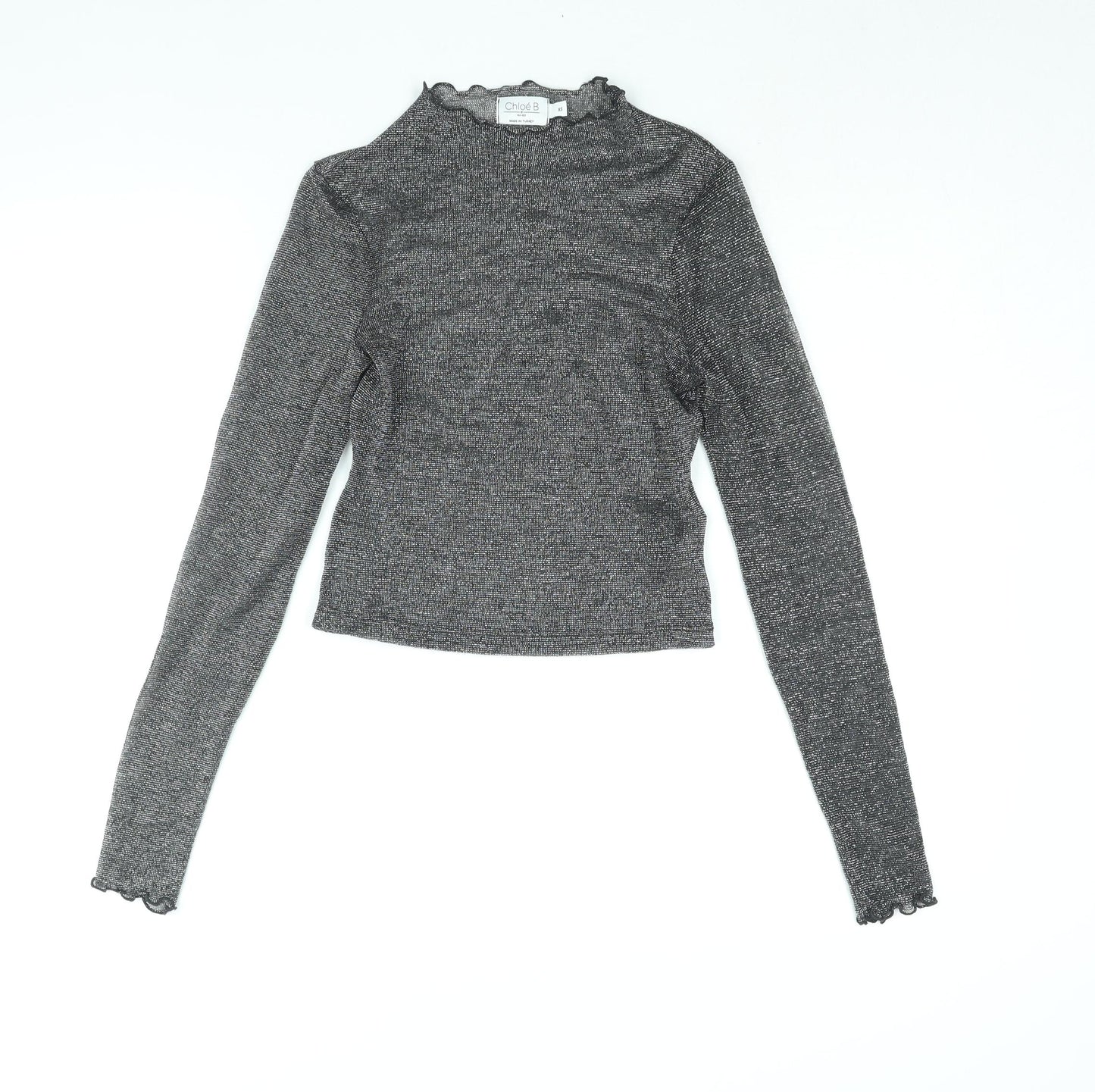 NA-KD Womens Silver Polyester Basic Blouse Size XS Mock Neck