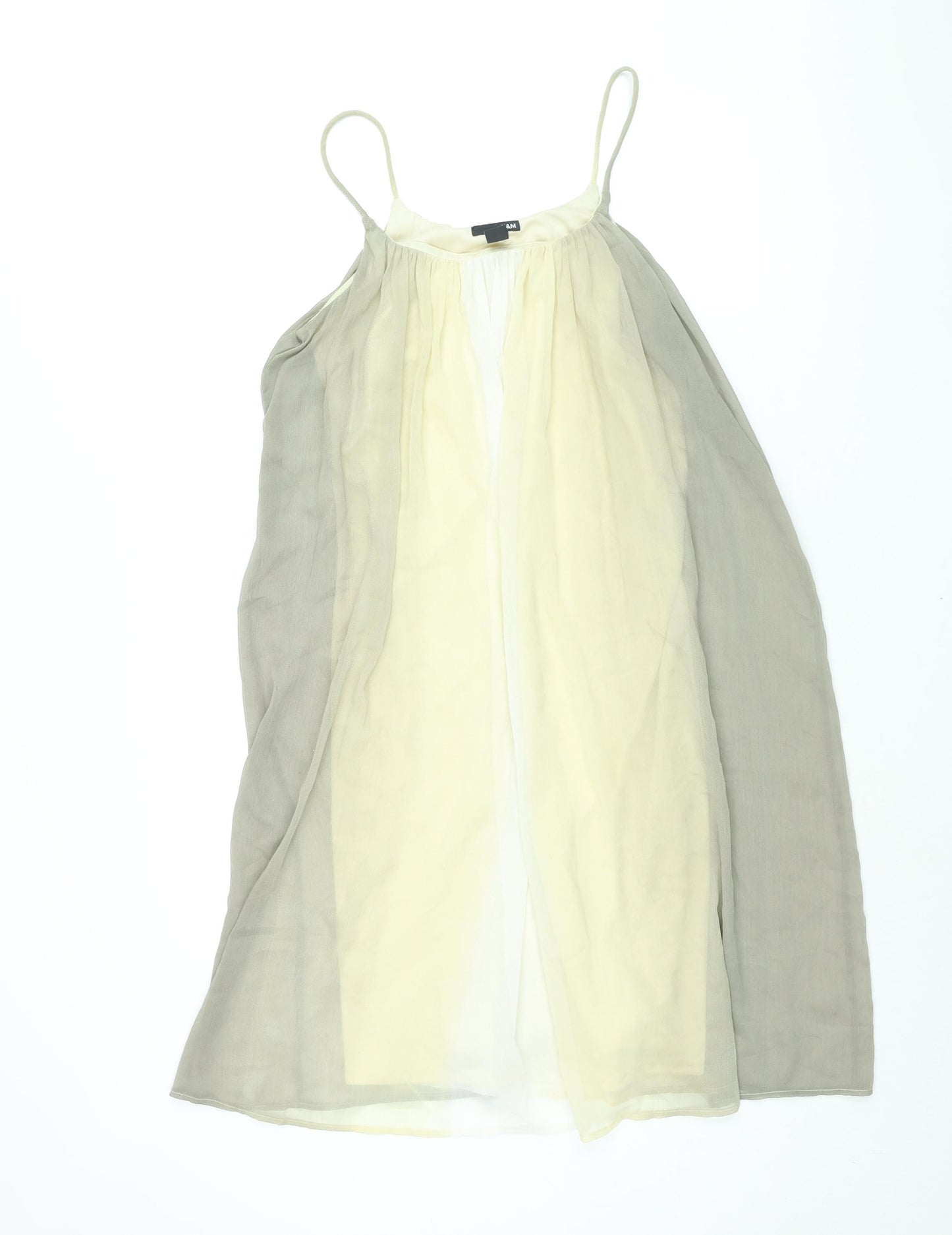 H&M Womens Beige Polyester Shift Size 10 Scoop Neck Pullover - Ombre