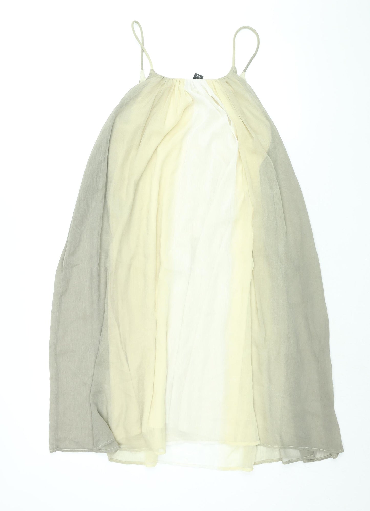 H&M Womens Beige Polyester Shift Size 10 Scoop Neck Pullover - Ombre