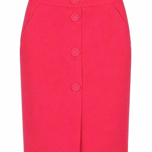 NEXT Womens Pink Polyester Straight & Pencil Skirt Size 12 Zip - Button Detail