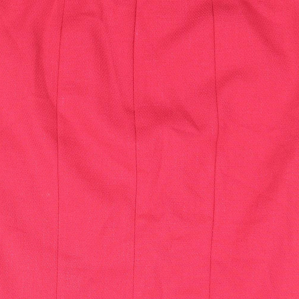 NEXT Womens Pink Polyester Straight & Pencil Skirt Size 12 Zip - Button Detail