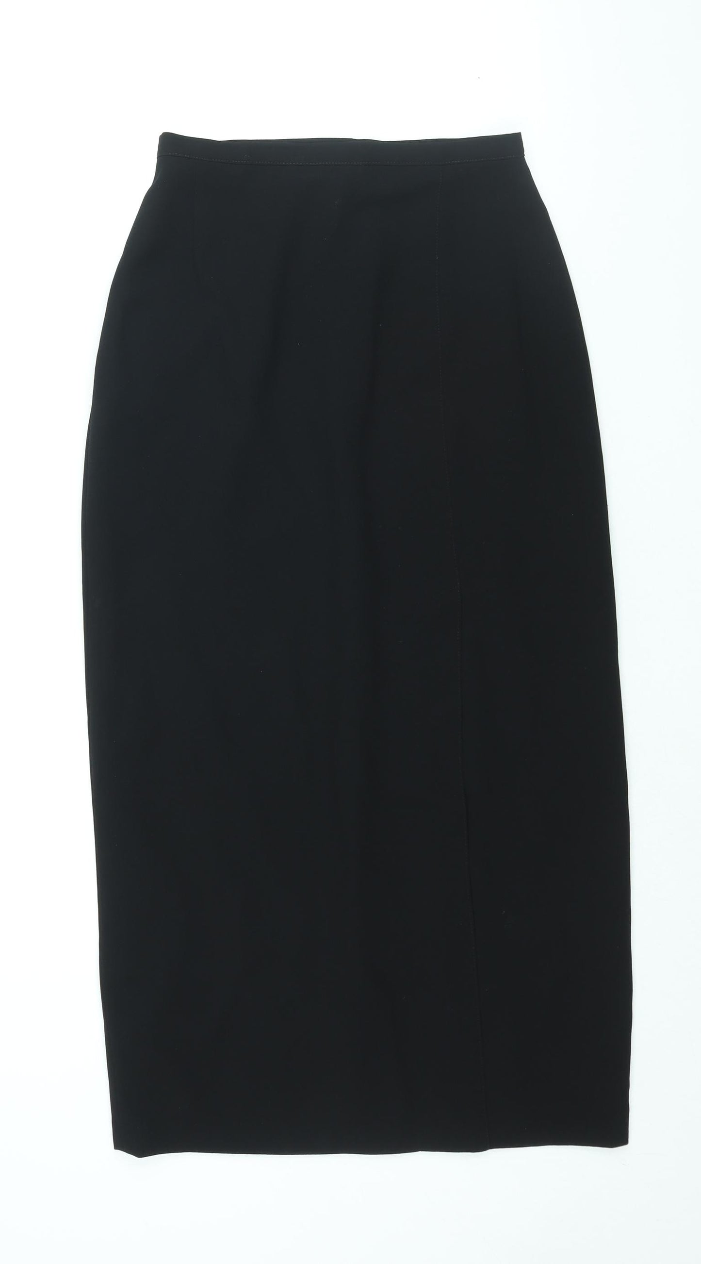 NEXT Womens Black Polyester Straight & Pencil Skirt Size 12 Zip - Vented