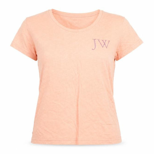 Jack Wills Womens Pink Cotton Basic T-Shirt Size 12 Round Neck - JW Print