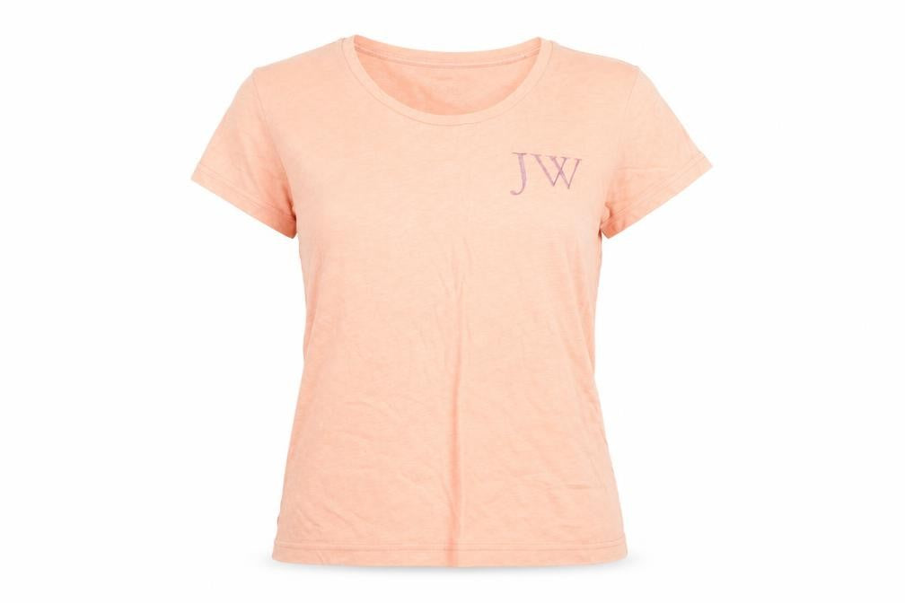 Jack Wills Womens Pink Cotton Basic T-Shirt Size 12 Round Neck - JW Print