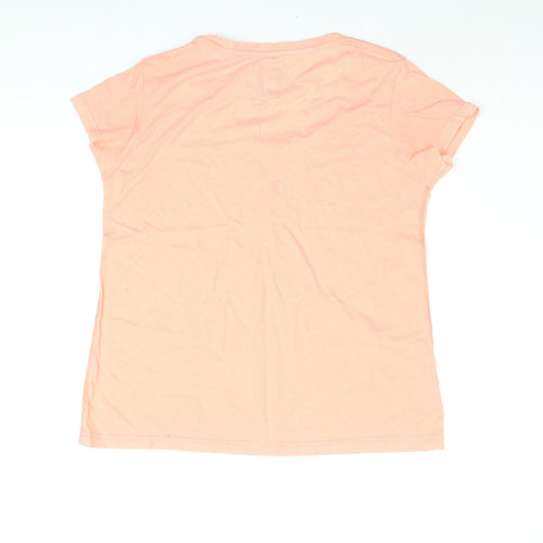Jack Wills Womens Pink Cotton Basic T-Shirt Size 12 Round Neck - JW Print