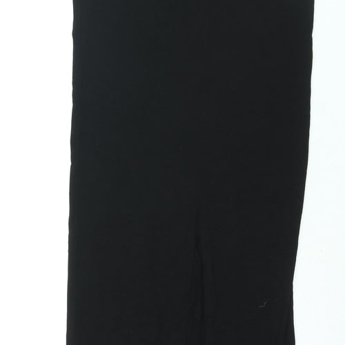 ASOS Womens Black Viscose Maxi Skirt Size 8 - Elasticated Waist Vented