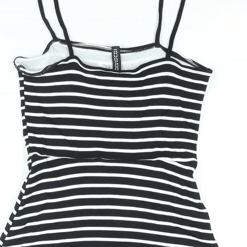 Divided by H&M Womens Black Striped Viscose A-Line Size 6 Square Neck Pullover