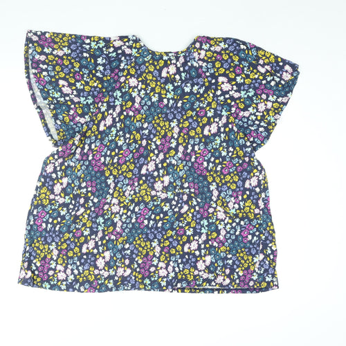 NEXT Womens Multicoloured Floral Viscose Basic Blouse Size 22 Round Neck
