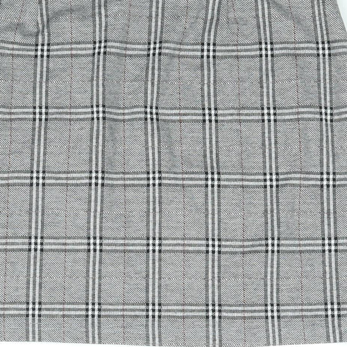 Marks and Spencer Womens Grey Check Polyester A-Line Skirt Size 12