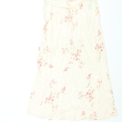 Dorothy Perkins Womens Ivory Floral Viscose A-Line Skirt Size 12