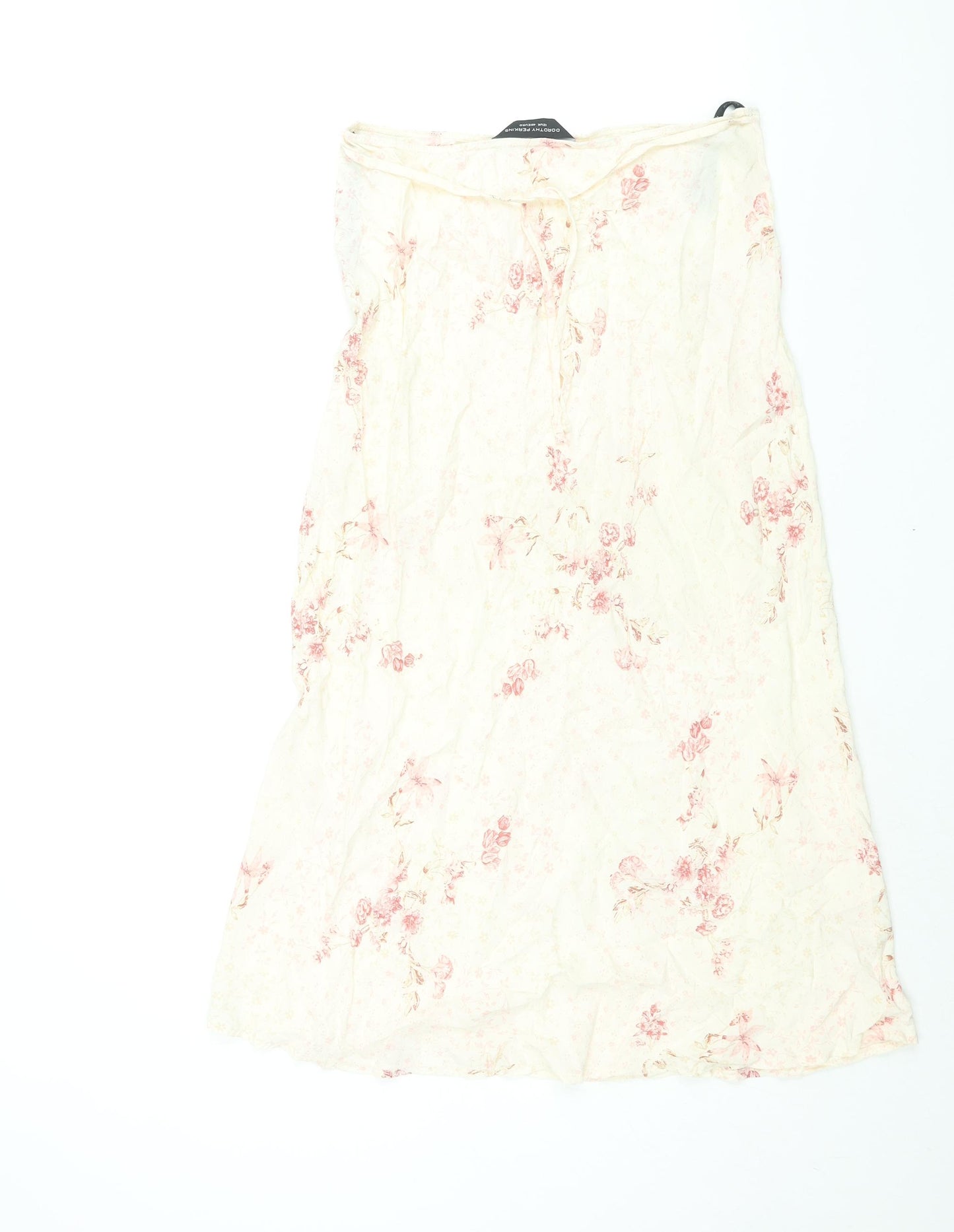 Dorothy Perkins Womens Ivory Floral Viscose A-Line Skirt Size 12