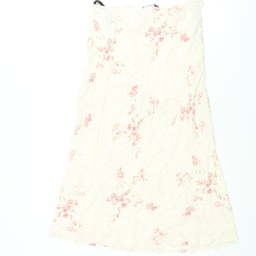 Dorothy Perkins Womens Ivory Floral Viscose A-Line Skirt Size 12