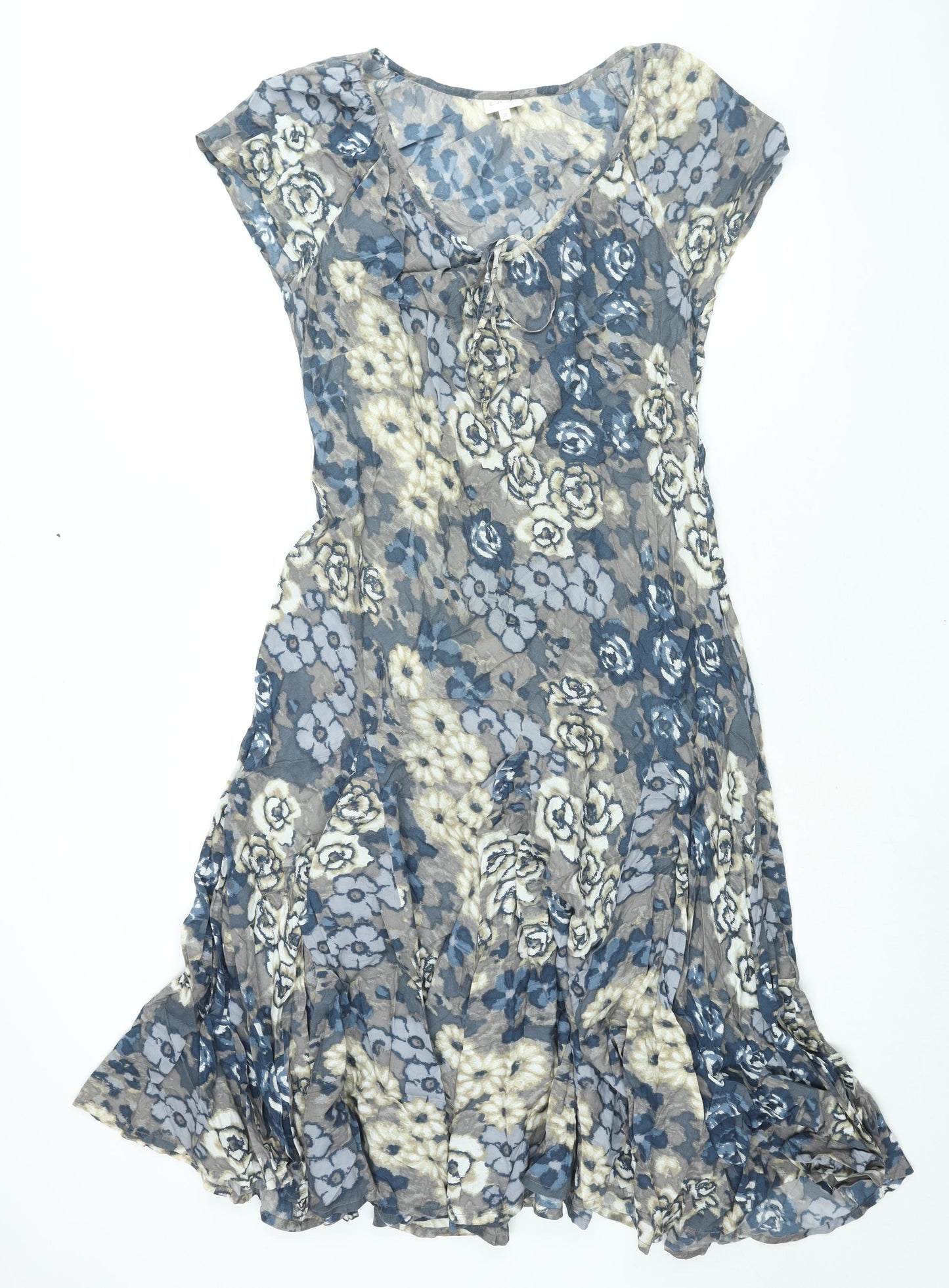 EAST Womens Multicoloured Geometric Viscose Shift Size 12 Scoop Neck Pullover