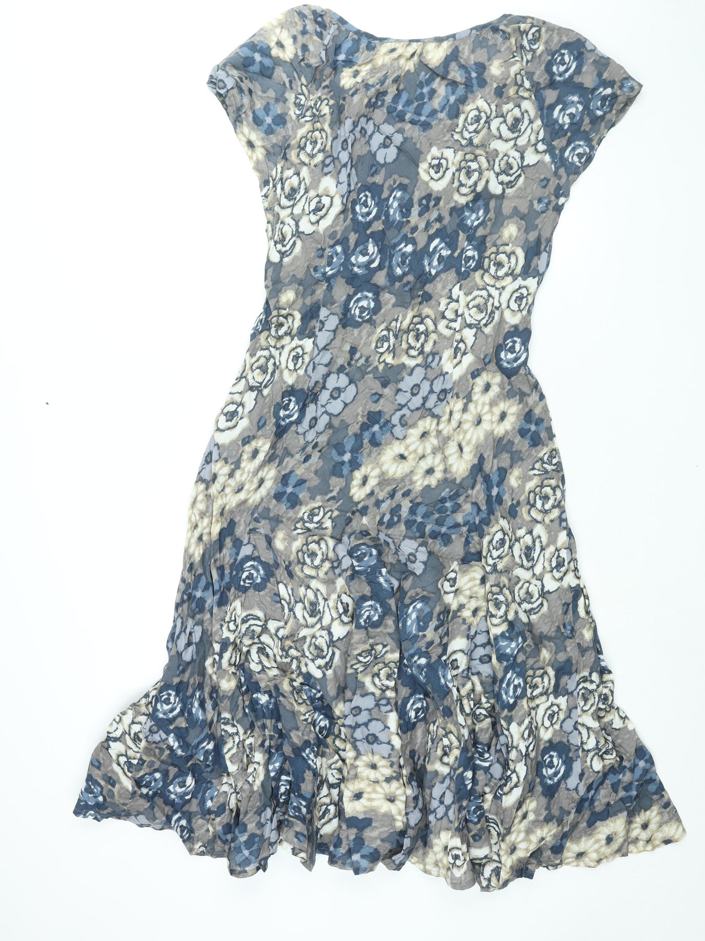 EAST Womens Multicoloured Geometric Viscose Shift Size 12 Scoop Neck Pullover