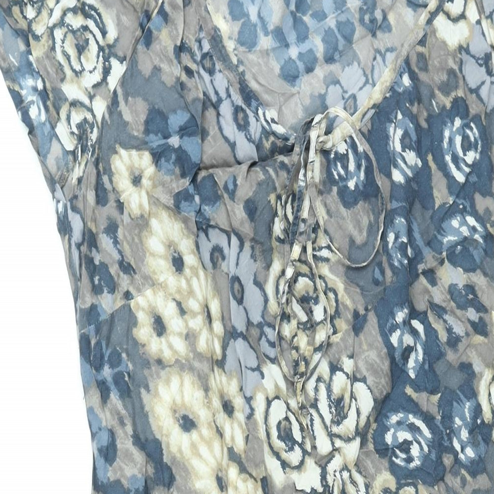 EAST Womens Multicoloured Geometric Viscose Shift Size 12 Scoop Neck Pullover