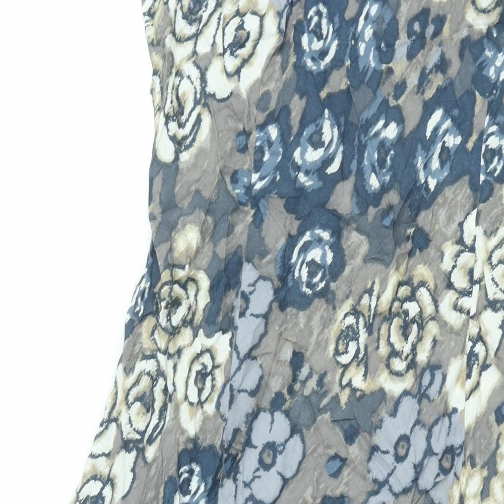 EAST Womens Multicoloured Geometric Viscose Shift Size 12 Scoop Neck Pullover