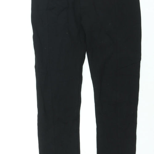 NEXT Girls Black Viscose Cropped Trousers Size 9 Years L20 in Regular Pullover