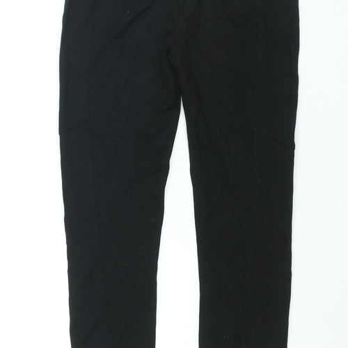 NEXT Girls Black Viscose Cropped Trousers Size 9 Years L20 in Regular Pullover