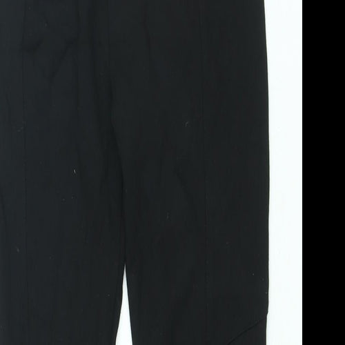 NEXT Girls Black Viscose Cropped Trousers Size 9 Years L20 in Regular Pullover