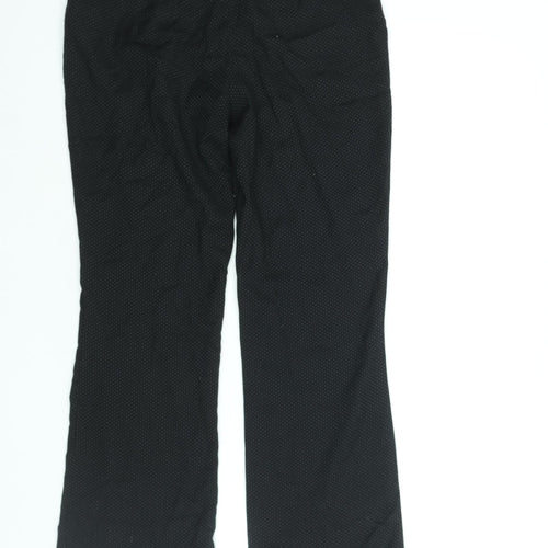 NEXT Womens Black Polka Dot Polyester Trousers Size 8 L28 in Regular Zip