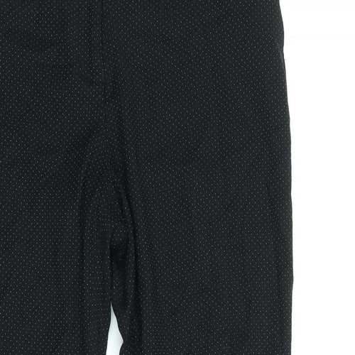 NEXT Womens Black Polka Dot Polyester Trousers Size 8 L28 in Regular Zip