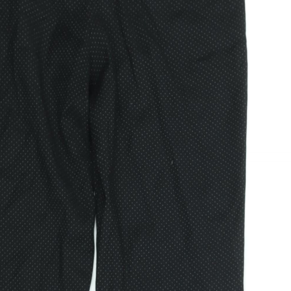 NEXT Womens Black Polka Dot Polyester Trousers Size 8 L28 in Regular Zip