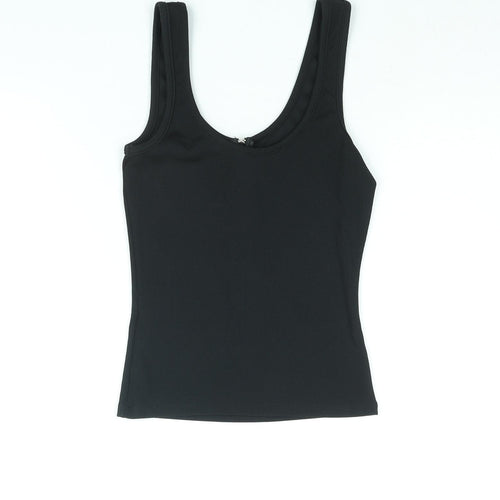 New Look Womens Black Polyester Basic Tank Size 10 Scoop Neck