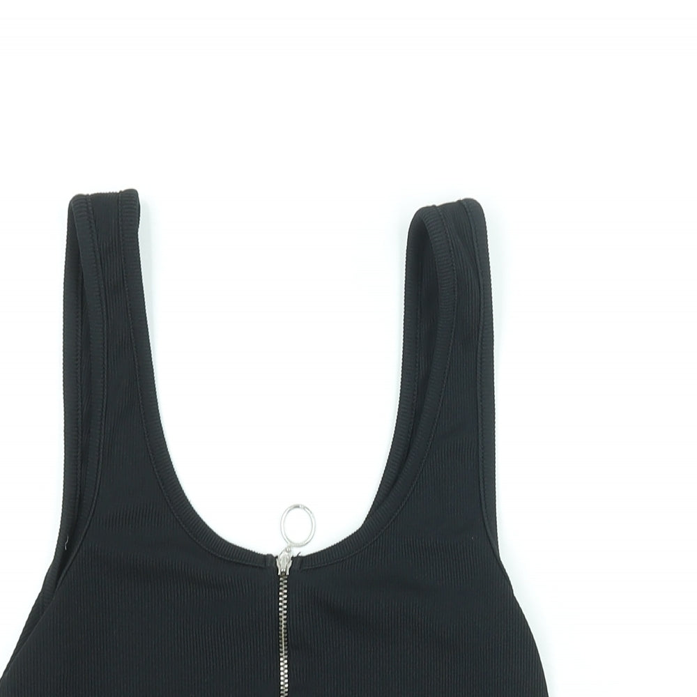 New Look Womens Black Polyester Basic Tank Size 10 Scoop Neck