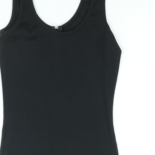 New Look Womens Black Polyester Basic Tank Size 10 Scoop Neck