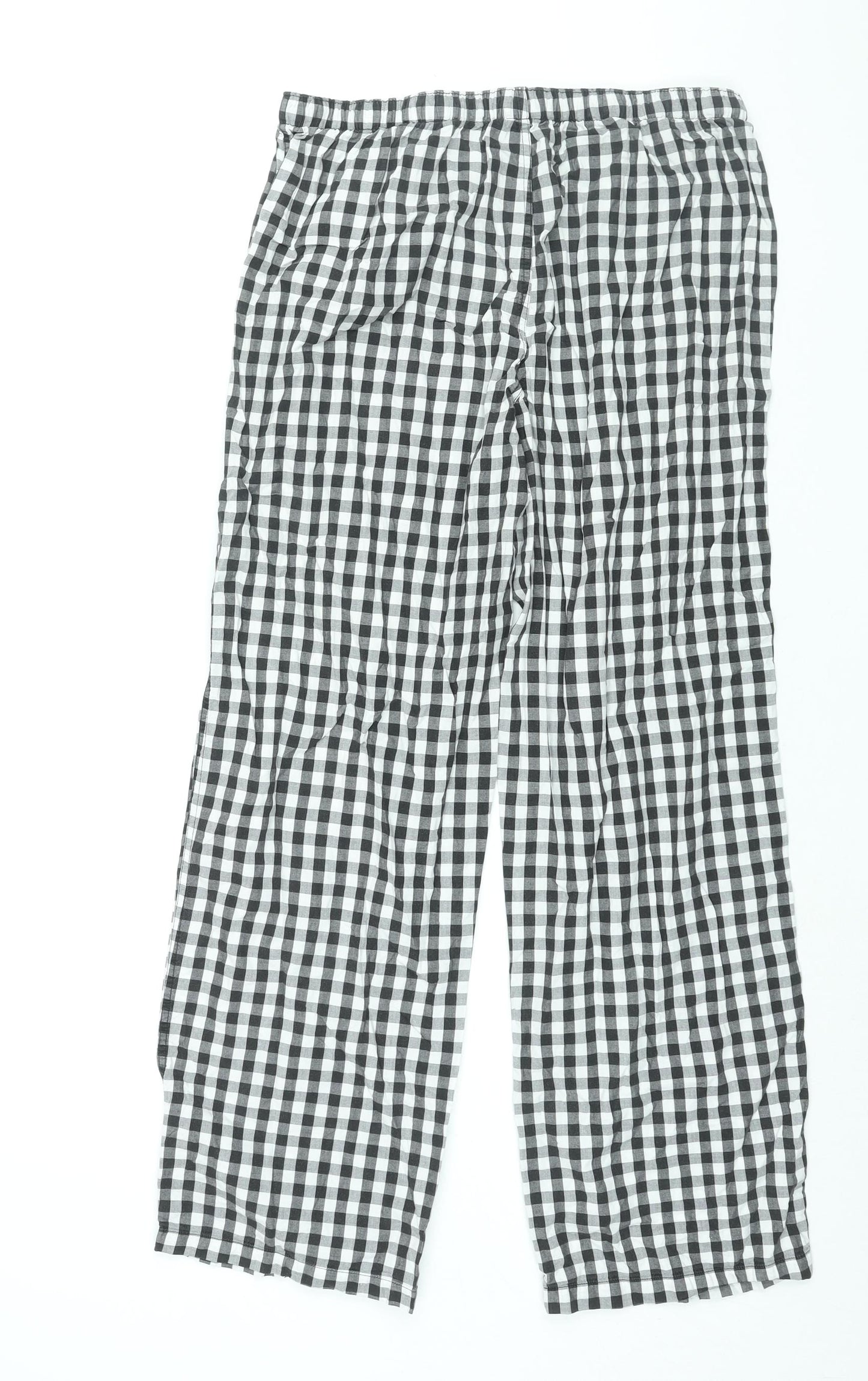 Calvin Klein Mens Black Gingham Cotton Pyjama Pants Size M Drawstring - Logo
